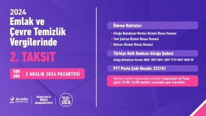 Aliağa Belediyesi’nden Vergi Hatırlatması Galeri